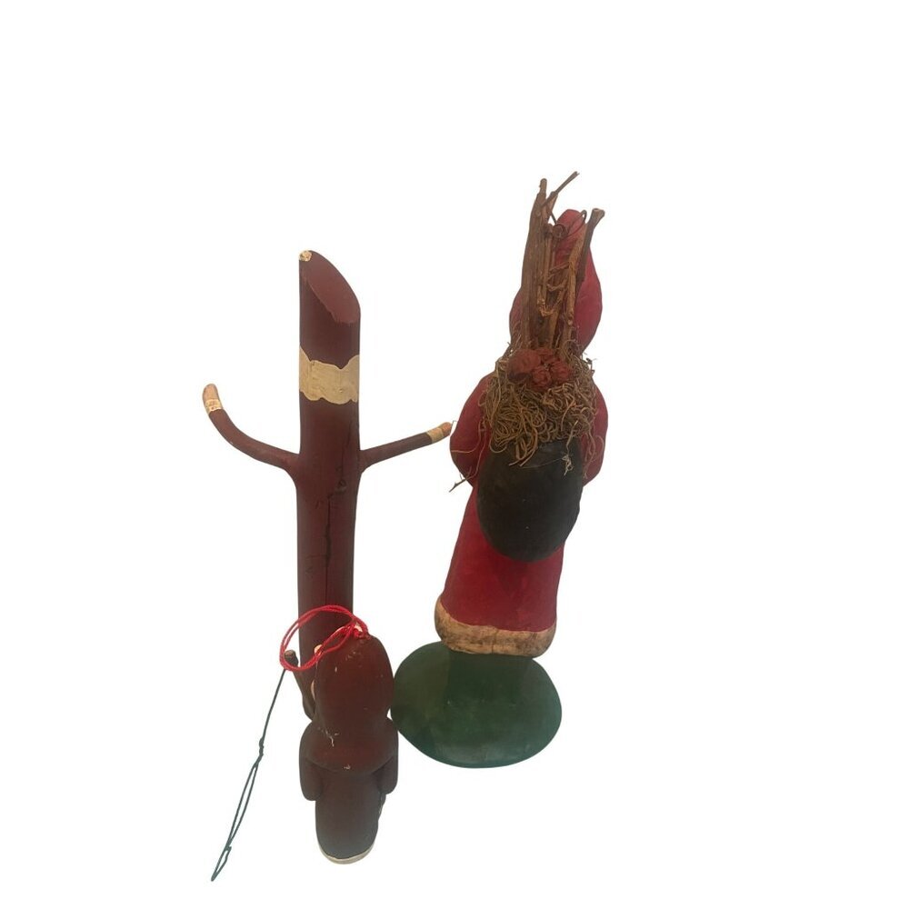 Vintage Primitive Santa Claus Multicolor Folk Art Collection Decor Holiday - Picture 2 of 16